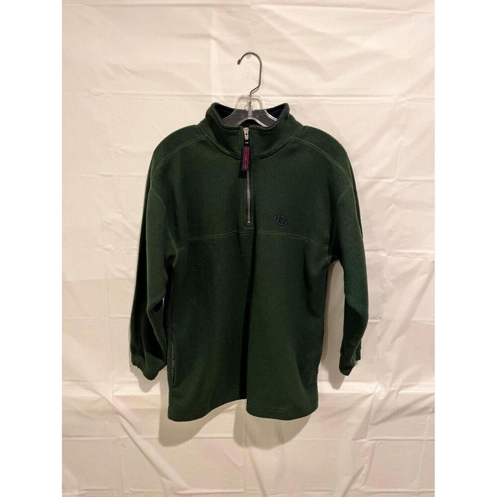 Vintage Bugle Boy Authentics Emerald Green 1/4 Zip Fleece Pullover Mens Large
